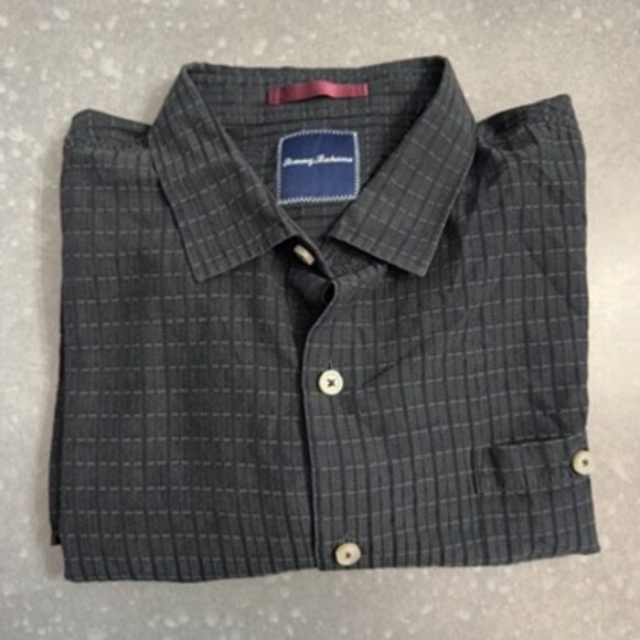 Tommy Bahama Black Silk Blend Button-Up Shirt - Size XL - Picture 2 of 10